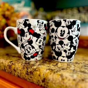 Pair of Mickey & Minnie Mouse Coffee Mugs